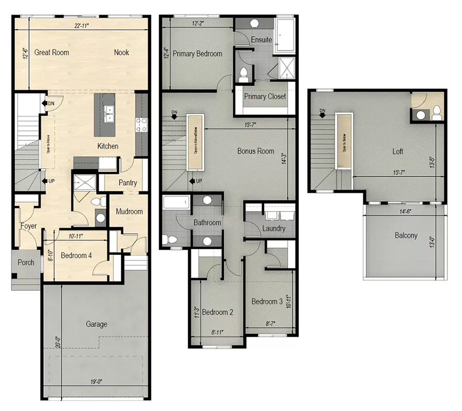 Elbow 3ST SSY 24 Floor Plans by Cedarglen Homes in Seton Community Calgary AB