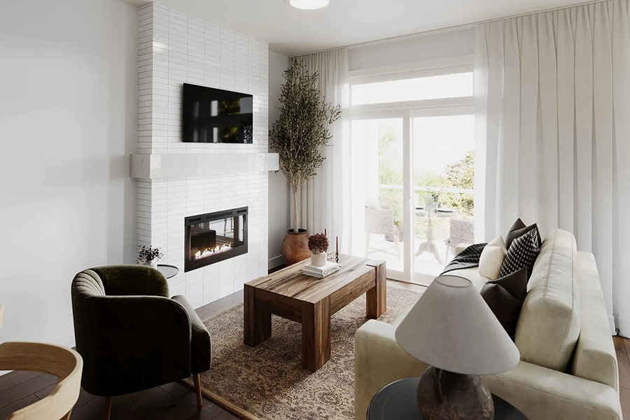 Colours Of Seton Living Room by Trico Homes in Seton SE Calgary