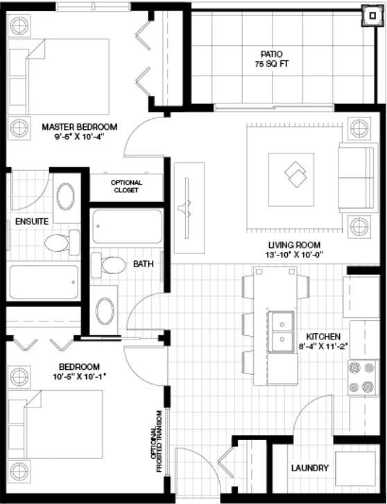 Findlay Condo Floor plan by Logel Homes in Seton Community SE Calgary