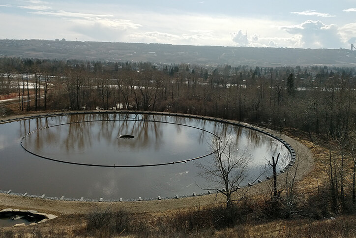 Nautilus Pond in Seton community in Calgary, Alberta