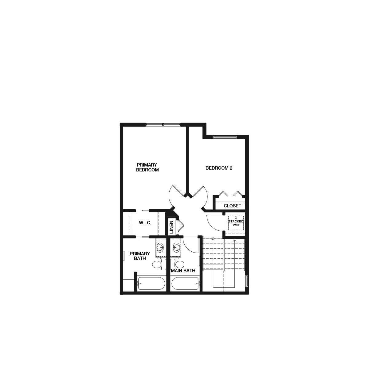 Veil Floor Plan Upper Level by Brookfield Residential in Seton Community SE Calgary