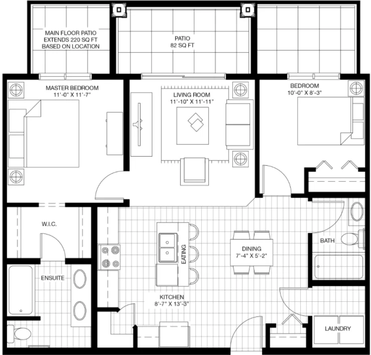 Jackson Condo Floor plan by Logel Homes in Seton Community SE Calgary