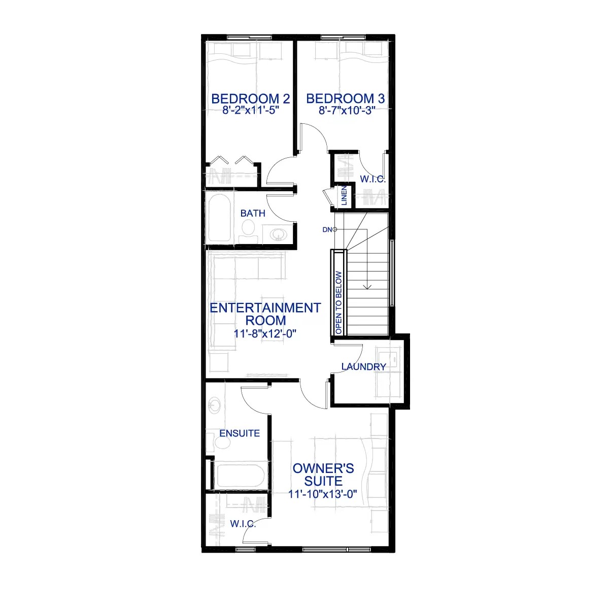 Oak Upper Floorplan by Brookfield Residential in Seton Community SE Calgary