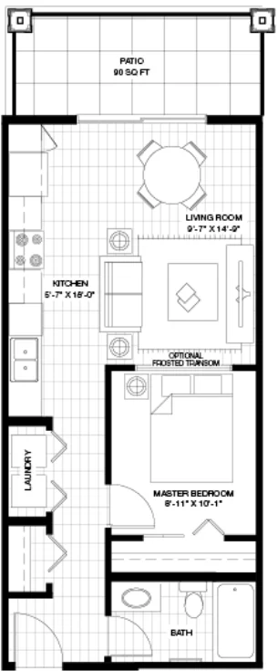 Carr Condo Floor plan by Logel Homes in Seton Community SE Calgary