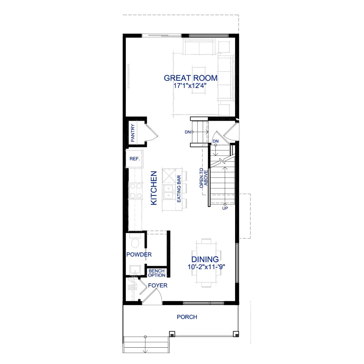 Oak Main Floorplan by Brookfield Residential in Seton Community SE Calgary