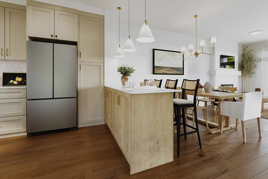 Colours Of Seton Kitchen Bar by Trico Homes in Seton Community SE Calgary