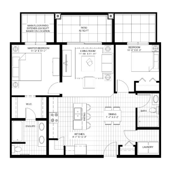 Jackson Condo Floor plan by Logel Homes in Seton Community SE Calgary