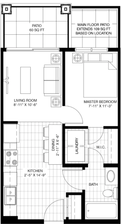 Lawrence Condo Floor plan by Logel Homes in Seton Community SE Calgary