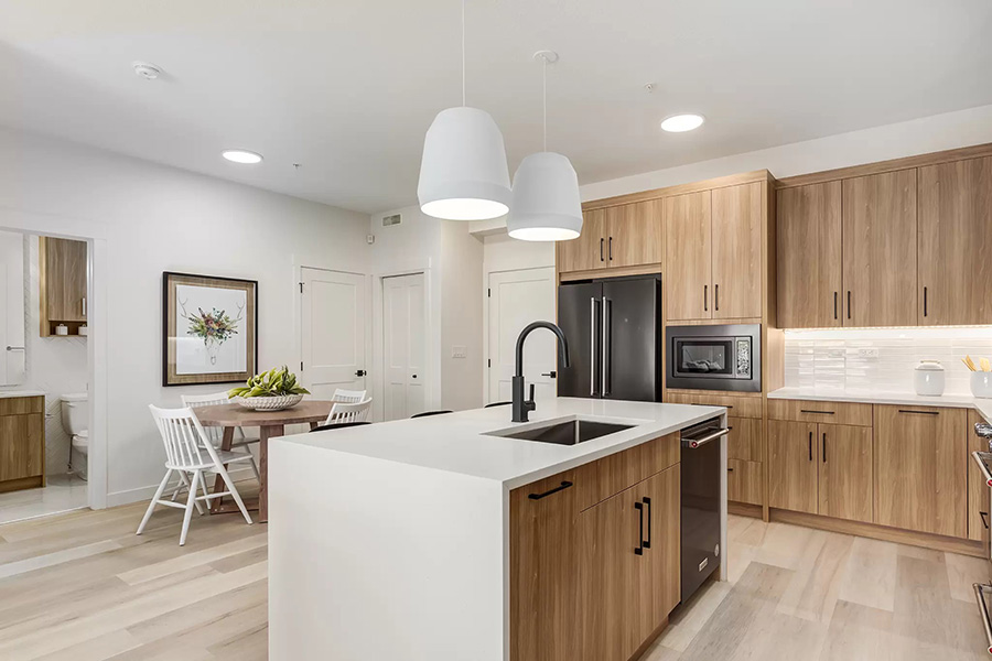 Seton West Condo Kitchen and Dining by Logel Homes in Seton SE Calgary