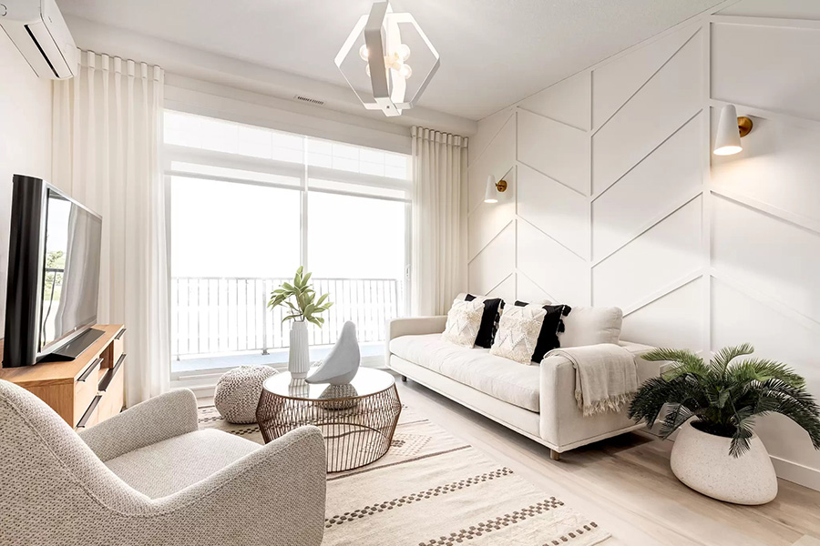 Seton West Condo Living Room by Logel Homes in Seton SE Calgary