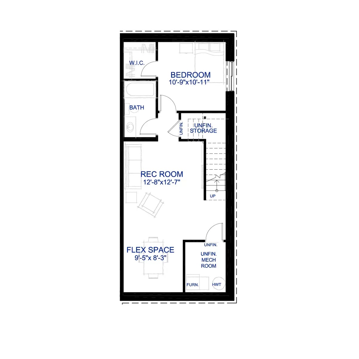 Oak Lower Floorplan by Brookfield Residential in Seton Community SE Calgary