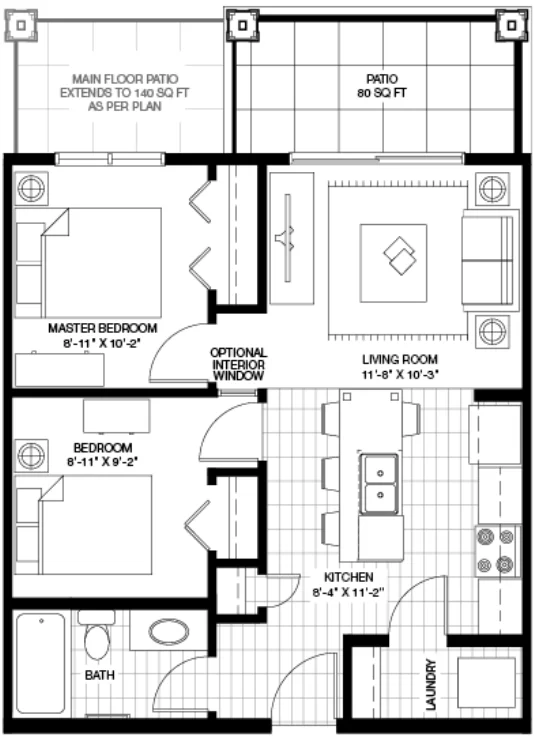 Richler Condo Floor plan by Logel Homes in Seton Community SE Calgary