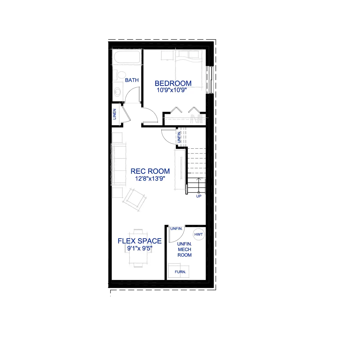 Wicklow Floor Plan Lower Level by Brookfield Residential in Seton Community SE Calgary