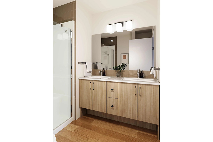 Colours of Seton Primary Bathroom by Trico Homes in Seton Community SE Calgary