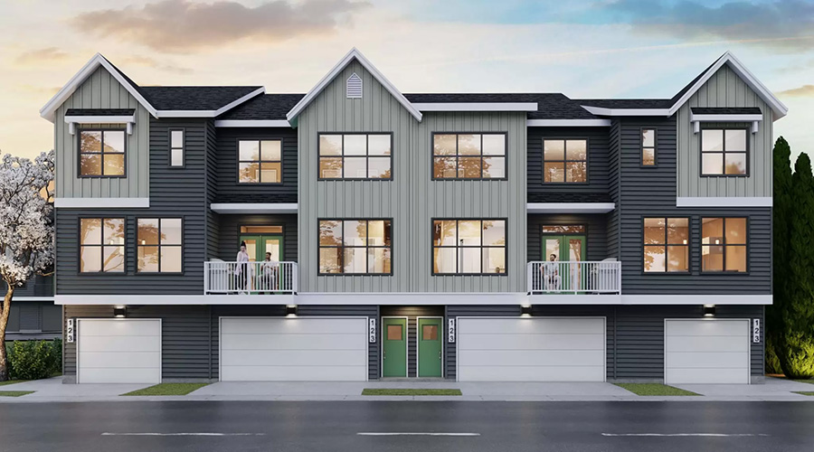 Seton Brightside Townhomes Back To Back by Brookfield Residential